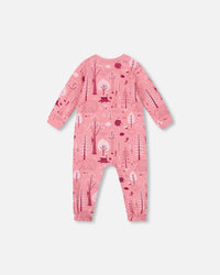 One-Piece Organic Cotton Pajama Pink Forest - H20PA40US_069