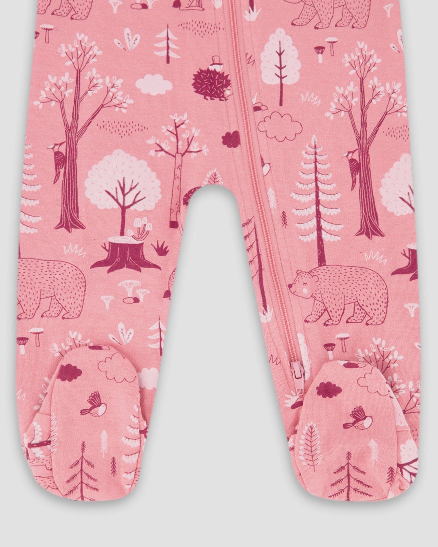 One-Piece Organic Cotton Pajama Pink Forest - H20PA40US_069