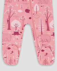 One-Piece Organic Cotton Pajama Pink Forest - H20PA40US_069