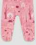 One-Piece Organic Cotton Pajama Pink Forest - H20PA40US_069