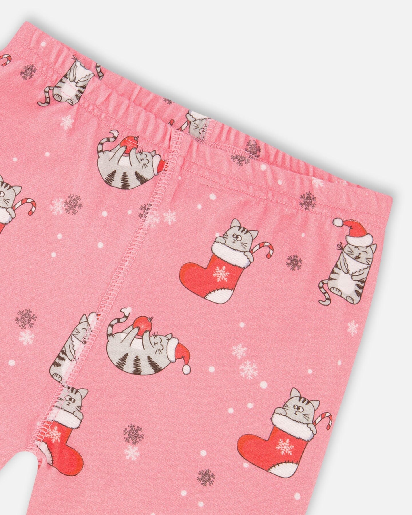 Organic Cotton Two-Piece Pajamas Pink Cat Print - H20PG10US_040