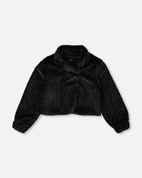 Fake Fur Short Jacket Black - H20Q50_999