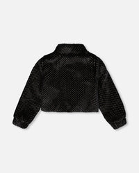 Fake Fur Short Jacket Black - H20Q50_999