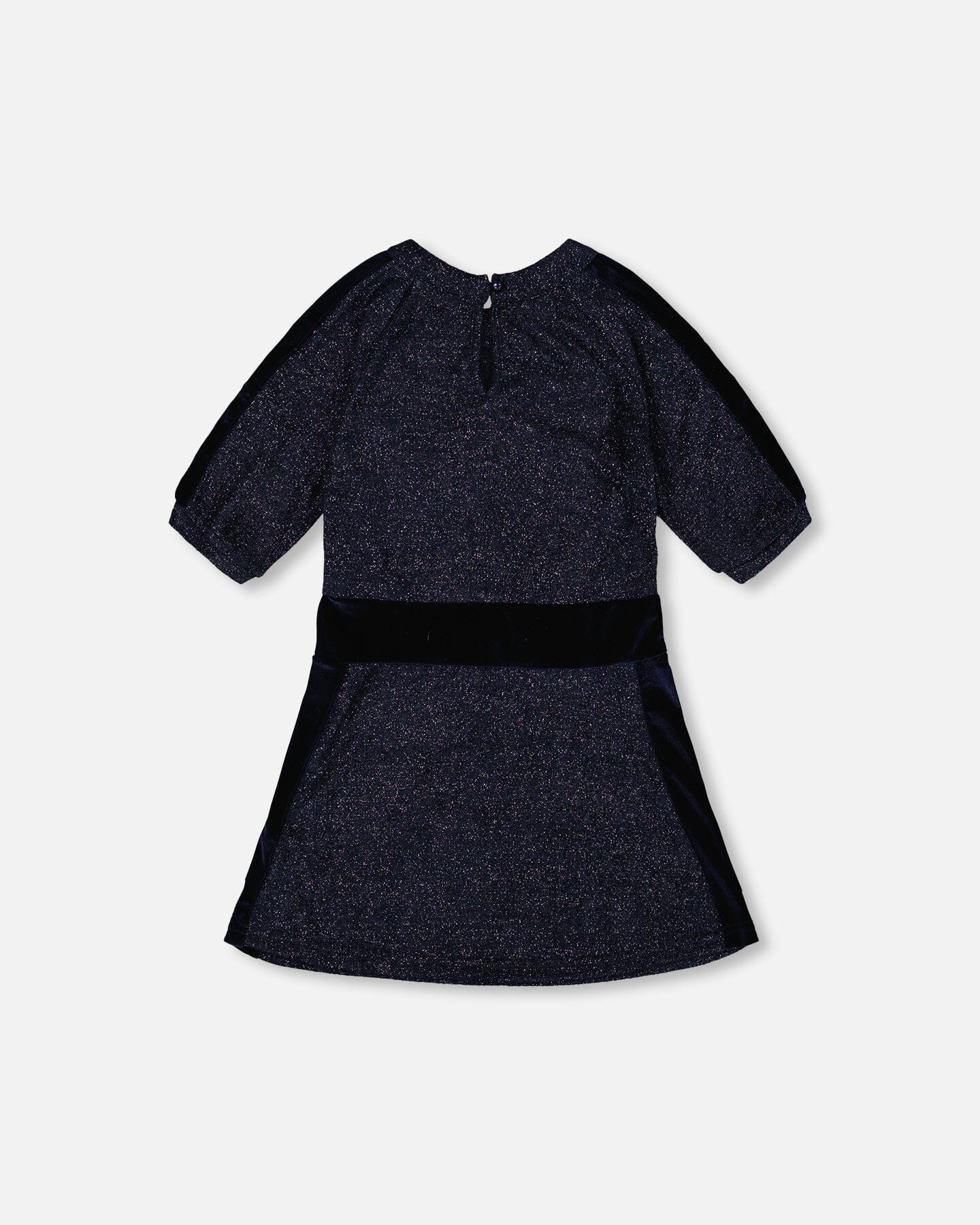 3/4 Sleeve Lurex Dress Navy Blue - H20Q91_481