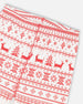 Organic Cotton Two-Piece Pajama Set Red And White Fairisle - H20R10US_089