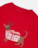 Adult Women Organic Cotton Two-Piece Pajamas Red And White Fairisle - H20R12_089