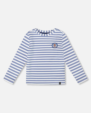 Super Soft Long Sleeve Striped Jersey T-Shirt Light Blue - H20S66_972