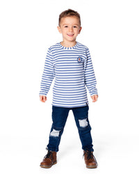 Super Soft Long Sleeve Striped Jersey T-Shirt Light Blue - H20S66_972