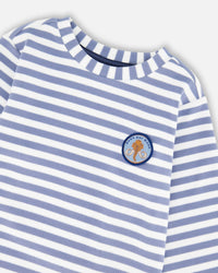 Super Soft Long Sleeve Striped Jersey T-Shirt Light Blue - H20S66_972