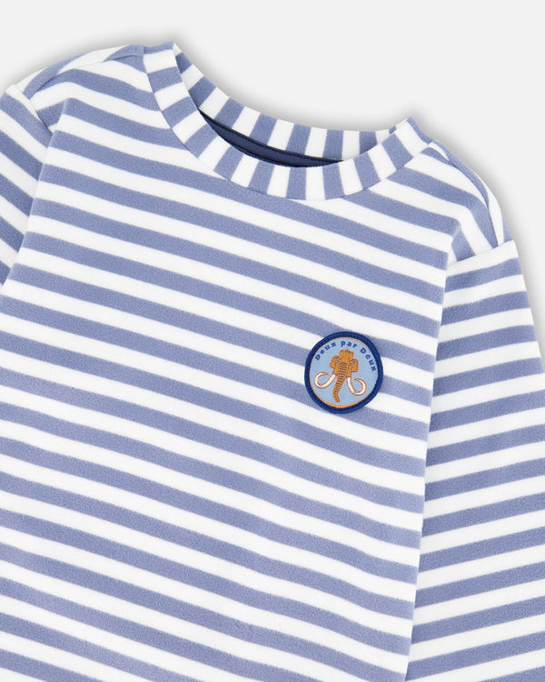 Super Soft Long Sleeve Striped Jersey T-Shirt Light Blue - H20S66_972