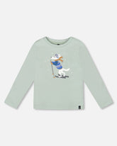 Long Sleeve Organic Cotton Jersey Tee Jade Green