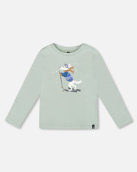Long Sleeve Organic Cotton Jersey Tee Jade Green - H20T65_325