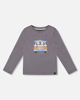 Long Sleeve Organic Cotton Jersey Tee Dark Gray