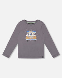 Long Sleeve Organic Cotton Jersey Tee Dark Gray - H20T65_913