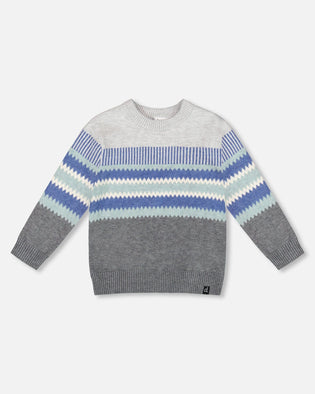 Knitted Jacquard Sweater Dark Gray - H20TT67_913