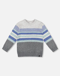 Knitted Jacquard Sweater Dark Gray - H20TT67_913