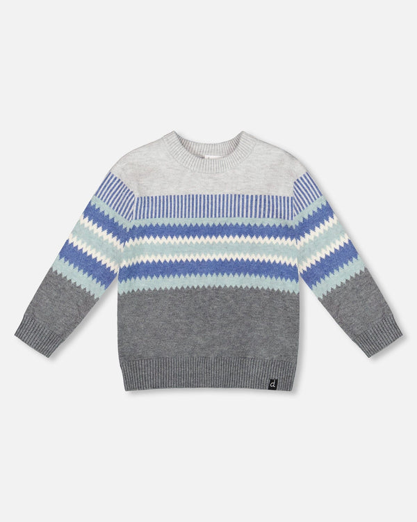 Knitted Jacquard Sweater Dark Gray - H20TT67_913