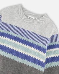 Knitted Jacquard Sweater Dark Gray - H20TT67_913