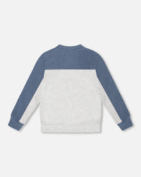 Long Sleeve Super Soft Brushed Jersey Top Color Block Light Heather Gray - H20U10_191