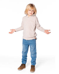 Long Sleeve Super Soft Brushed Jersey Hooded Tee Heather Beige - H20U11_193