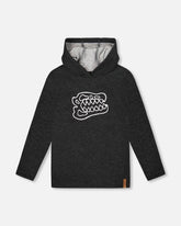 Long Sleeve Super Soft Brushed Jersey Hooded Tee Black
