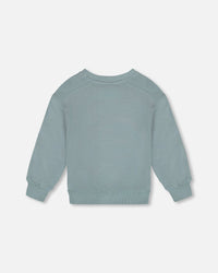 Animated Print French Terry Sweatshirt Sage Green - H20U36_478