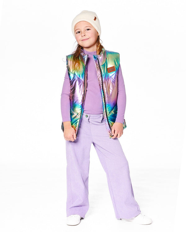 Quilted Mid-Season Sleeveless Vest Metallic Multicolor - H20W63_000