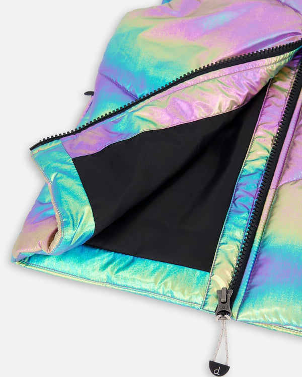 Quilted Mid-Season Sleeveless Vest Metallic Multicolor - H20W63_000