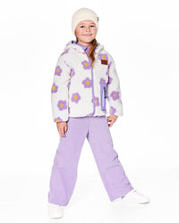 Reversible Mid-Season Sherpa Jacket Lavender Flower - H20W65_530