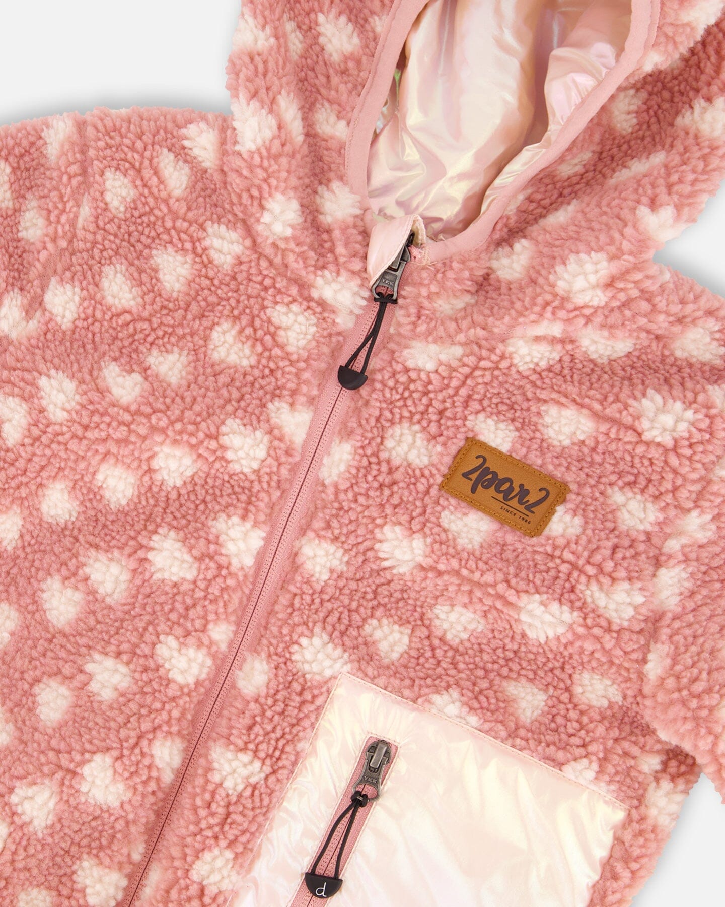 Reversible Mid-Season Sherpa Jacket Pink Heart - H20W65_599