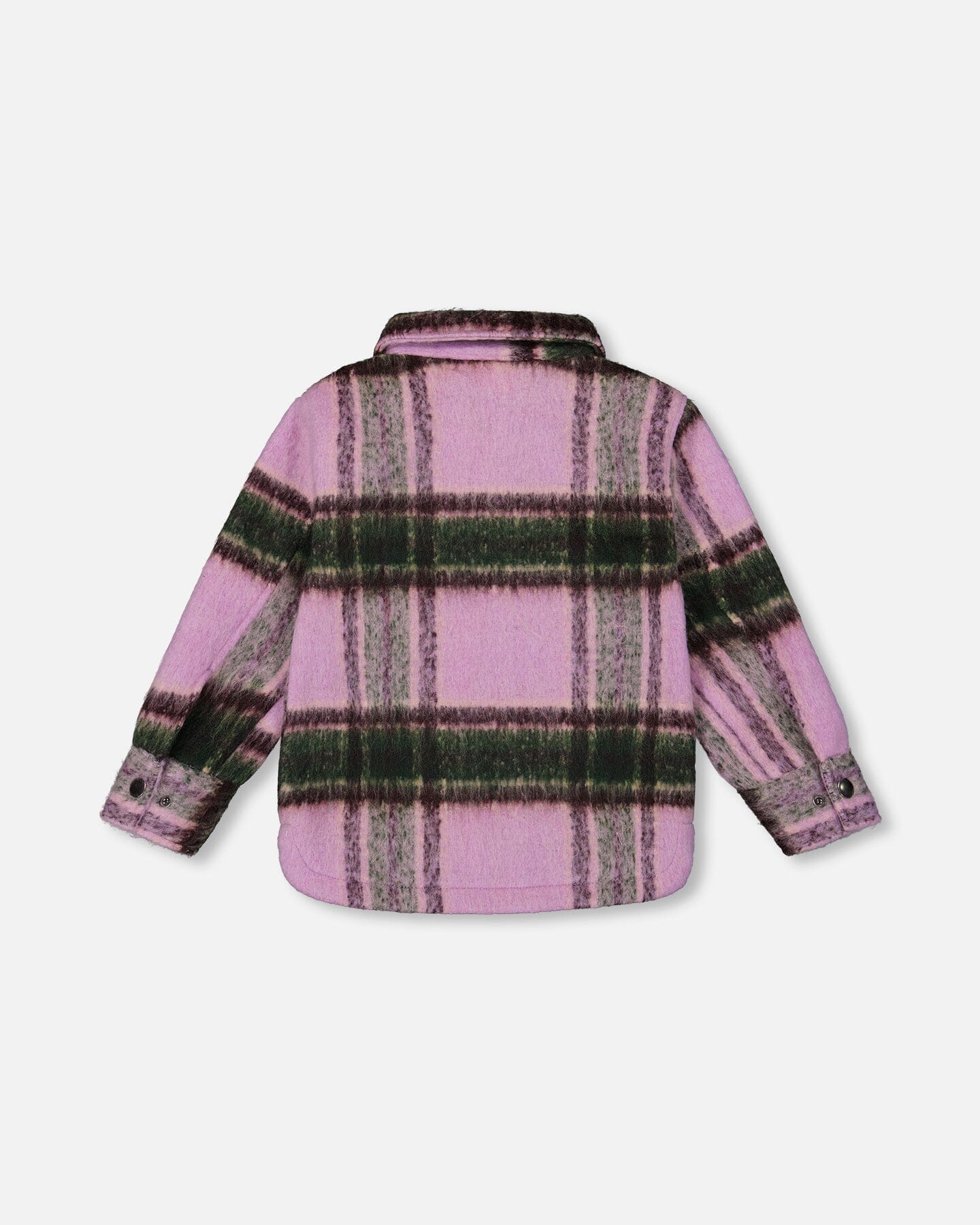 Zipped Plaid Overshirt Mauve And Green - H20YG17_000
