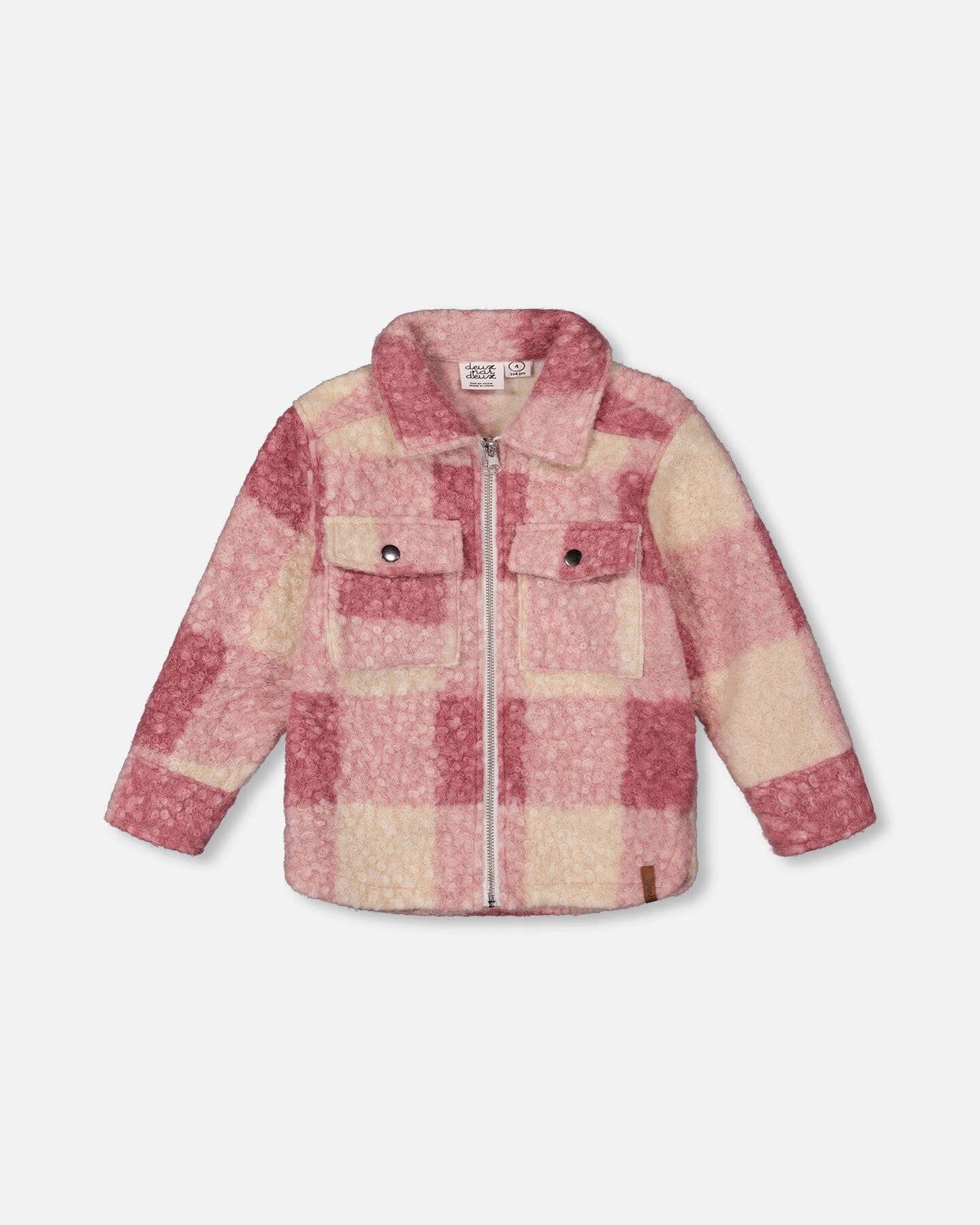 Zipped Plaid Overshirt Off-White And Pink - H20YG18_000
