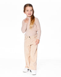 Wide Leg Corduroy Pants Beige - H20YG21_126