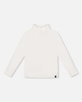 Super Soft Ribbed Mock Neck Top Off-White