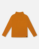 Super Soft Ribbed Mock Neck Top Golden Yellow