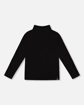 Super Soft Ribbed Mock Neck Top Black