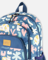 Little Kids Backpack Green Cat Print School Supplies Deux par Deux 