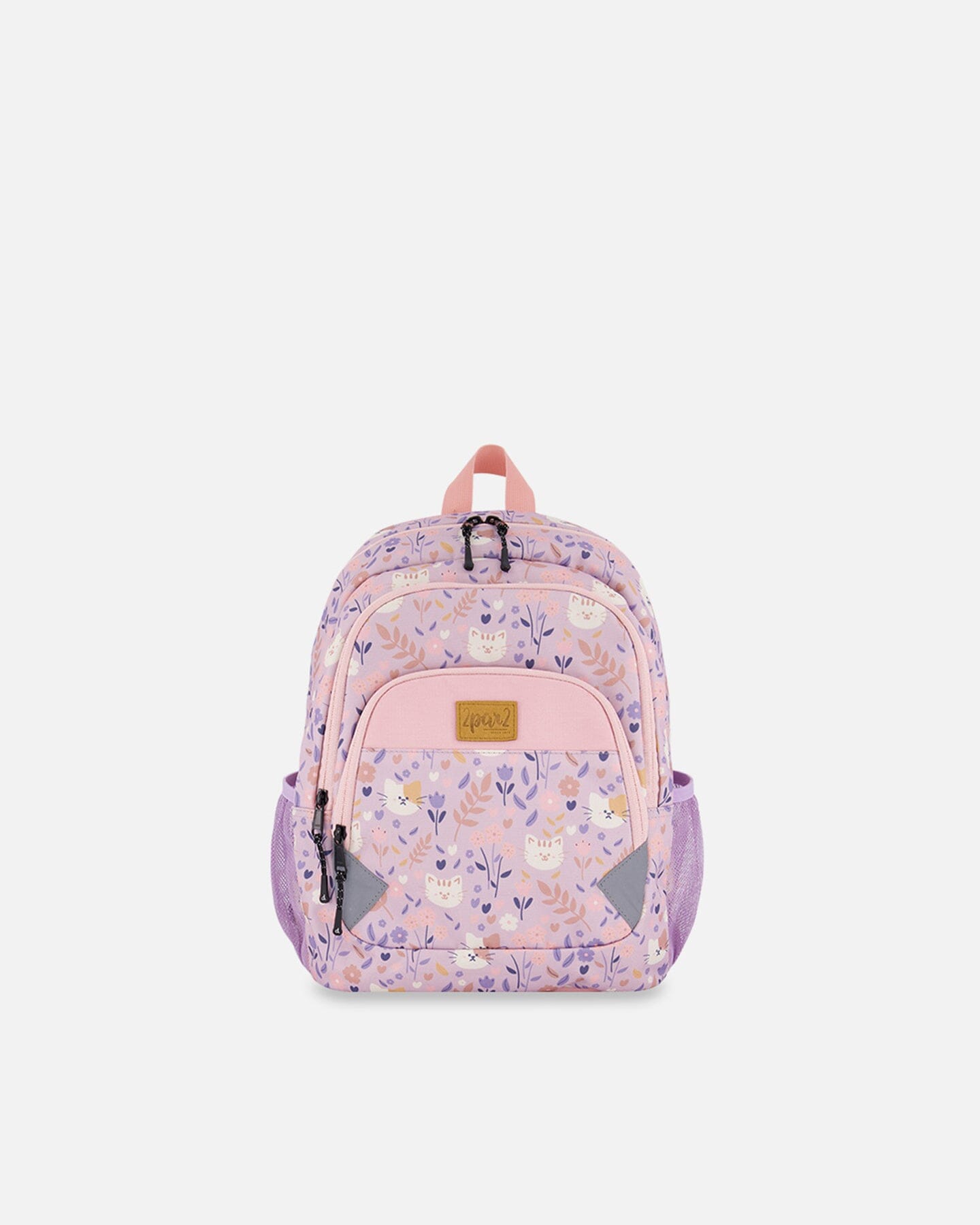 Little Kids Backpack Lilac Cat Print School Supplies Deux par Deux 