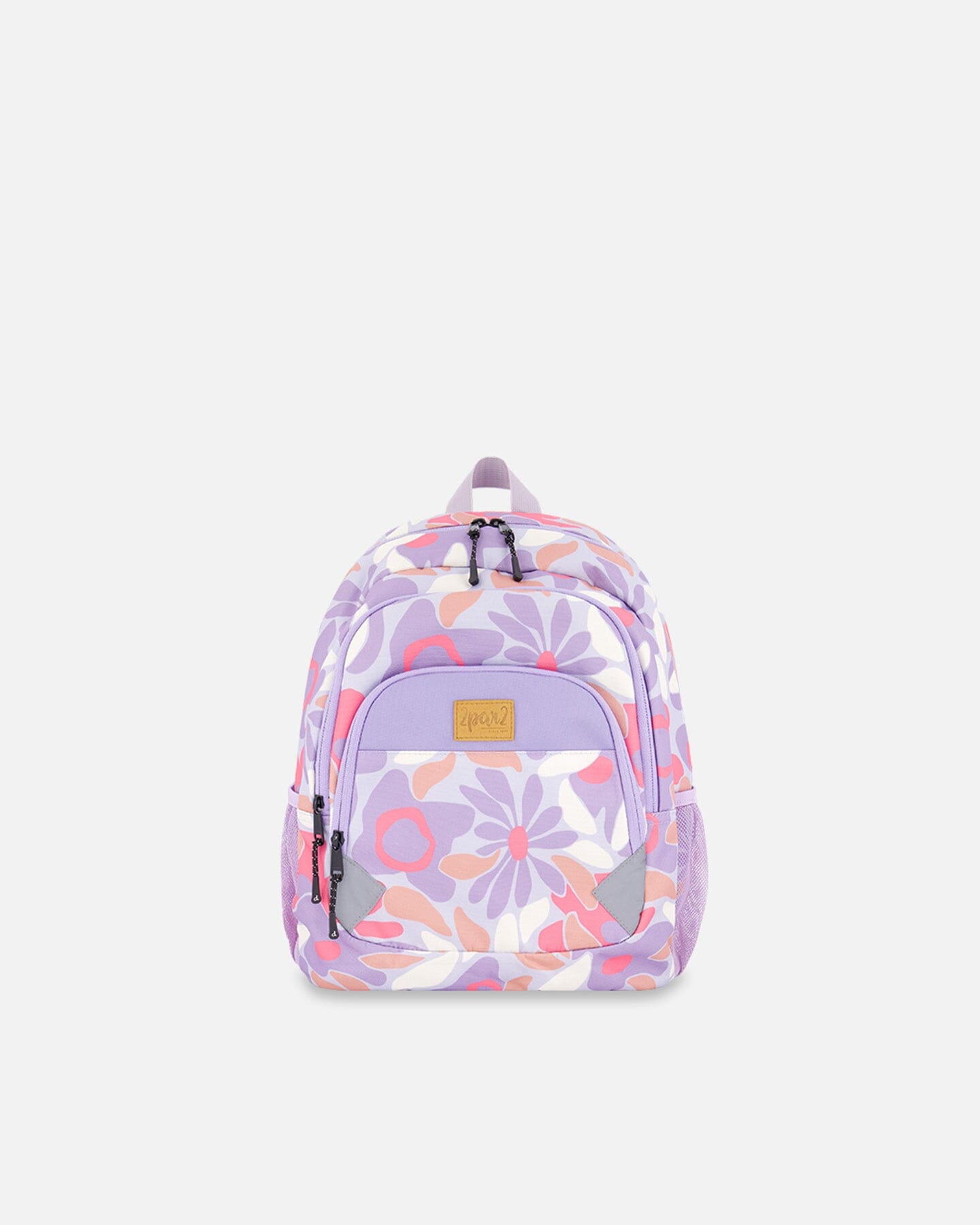 Little Kids Backpack Lilac Retro Flower Print School Supplies Deux par Deux 