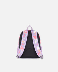 Little Kids Backpack Lilac Retro Flower Print School Supplies Deux par Deux 