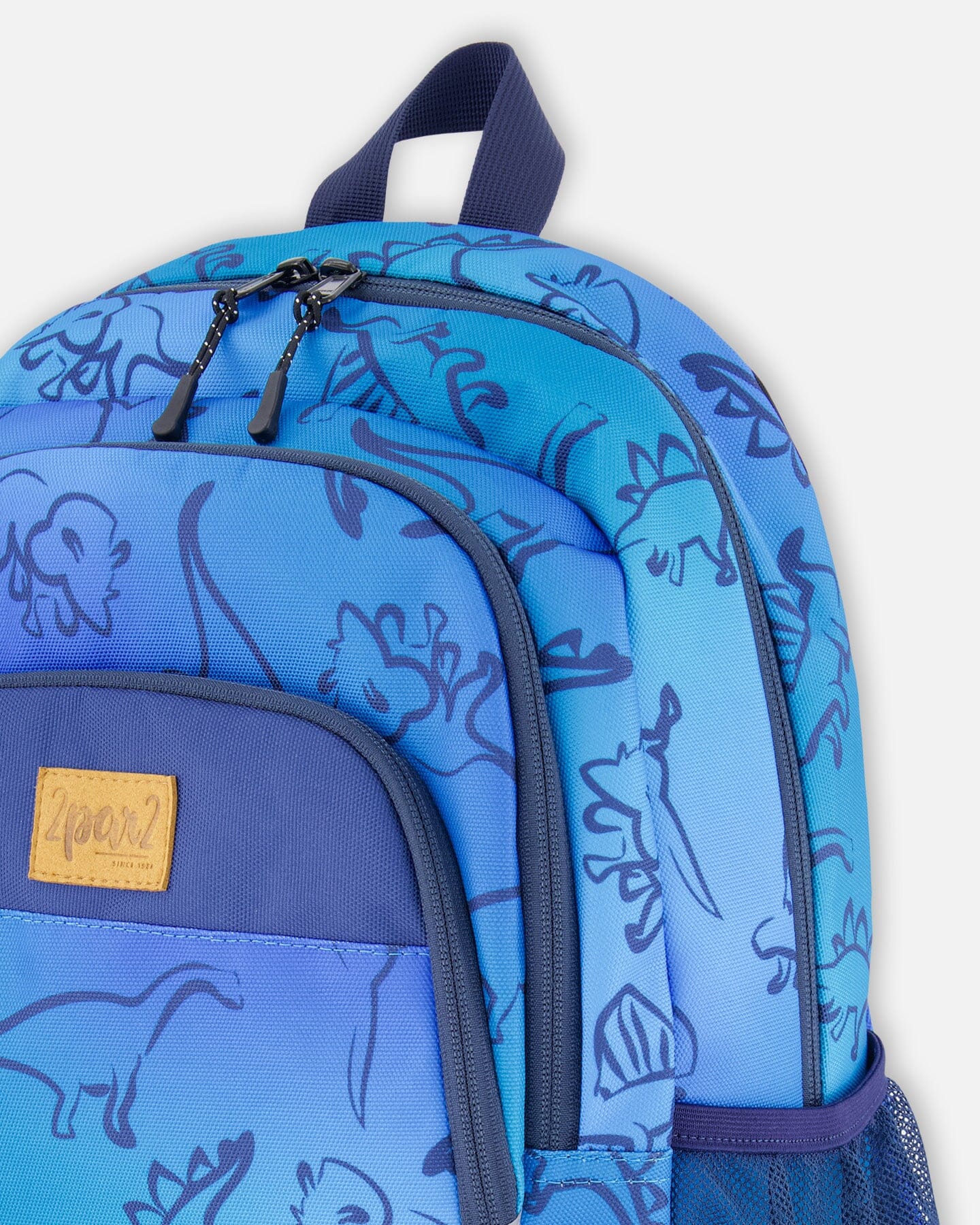Little Kids Backpack Blue Gradient Dinosaur Print School Supplies Deux par Deux 