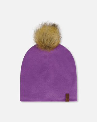 Mid-Season Jersey Pompom Hat Lavender - H20ZW03_530