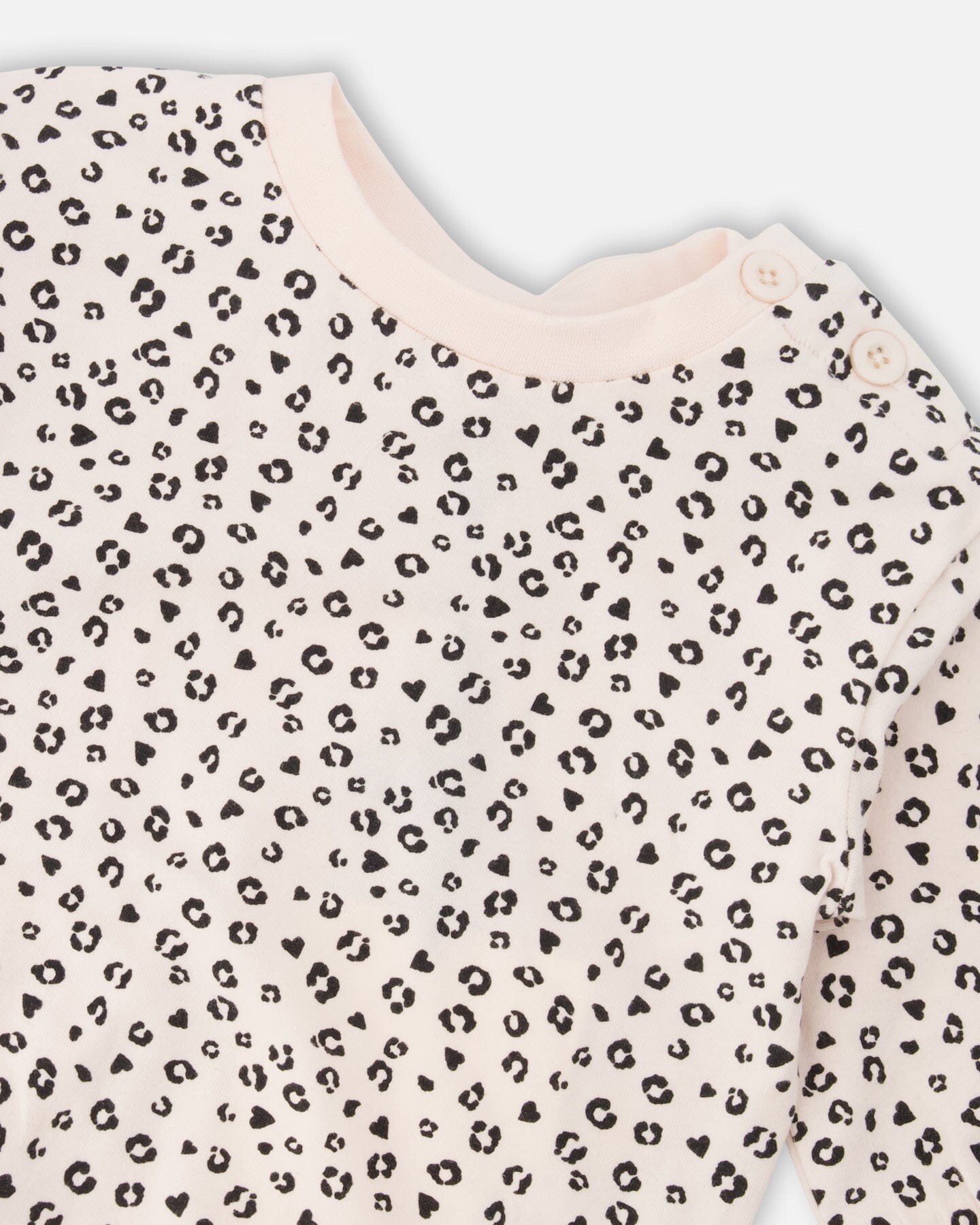 Organic Cotton Jersey Sweater And Pants Set Peach Animal Print - H30A11_3H056