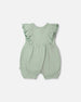 Cotton Pointelle Jersey Romper With Frills Green - H30A41_03009