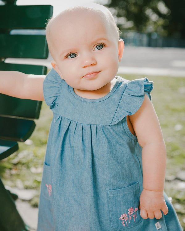 Light Blue Chambray Dress And Bloomer Set Light Blue - H30B10_01250