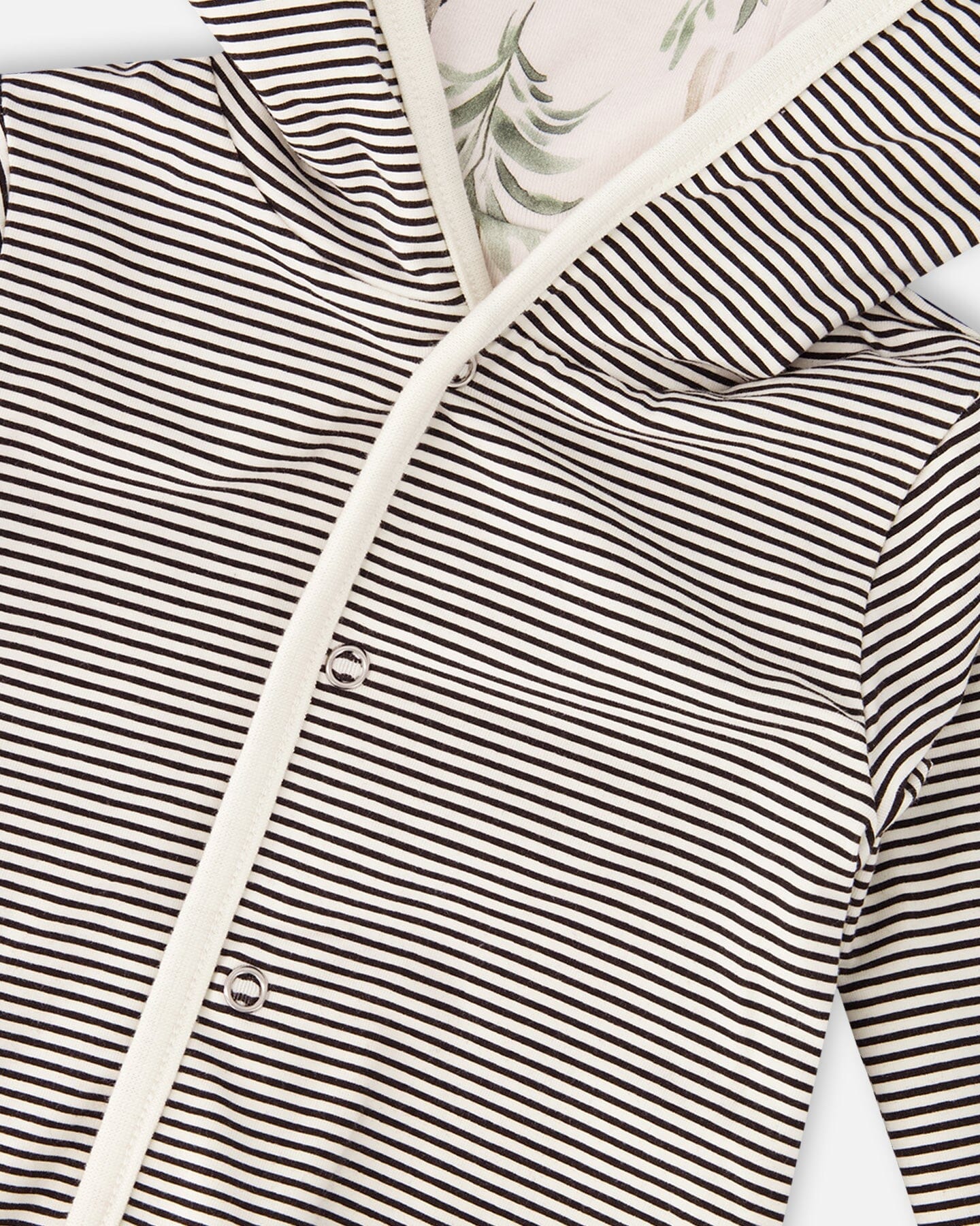 Organic Cotton Jersey Reversible Hooded Jacket Beige Zebra Print - H30C30_3H054