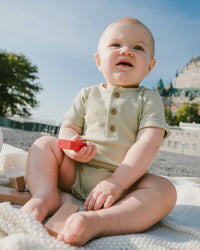 Cotton Rib Romper Sage Green - H30C40_03011