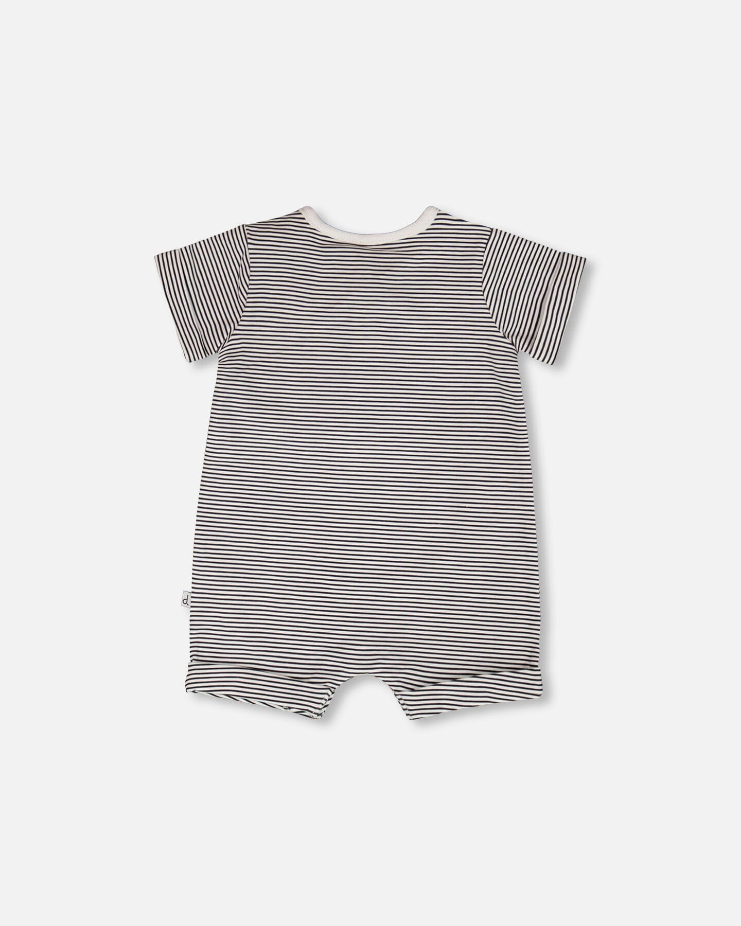 Cotton Jersey Romper Black And Off White Stripes One-Piece & Baby Rompers Deux par Deux 
