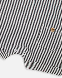 Cotton Jersey Romper Black And Off White Stripes One-Piece & Baby Rompers Deux par Deux 