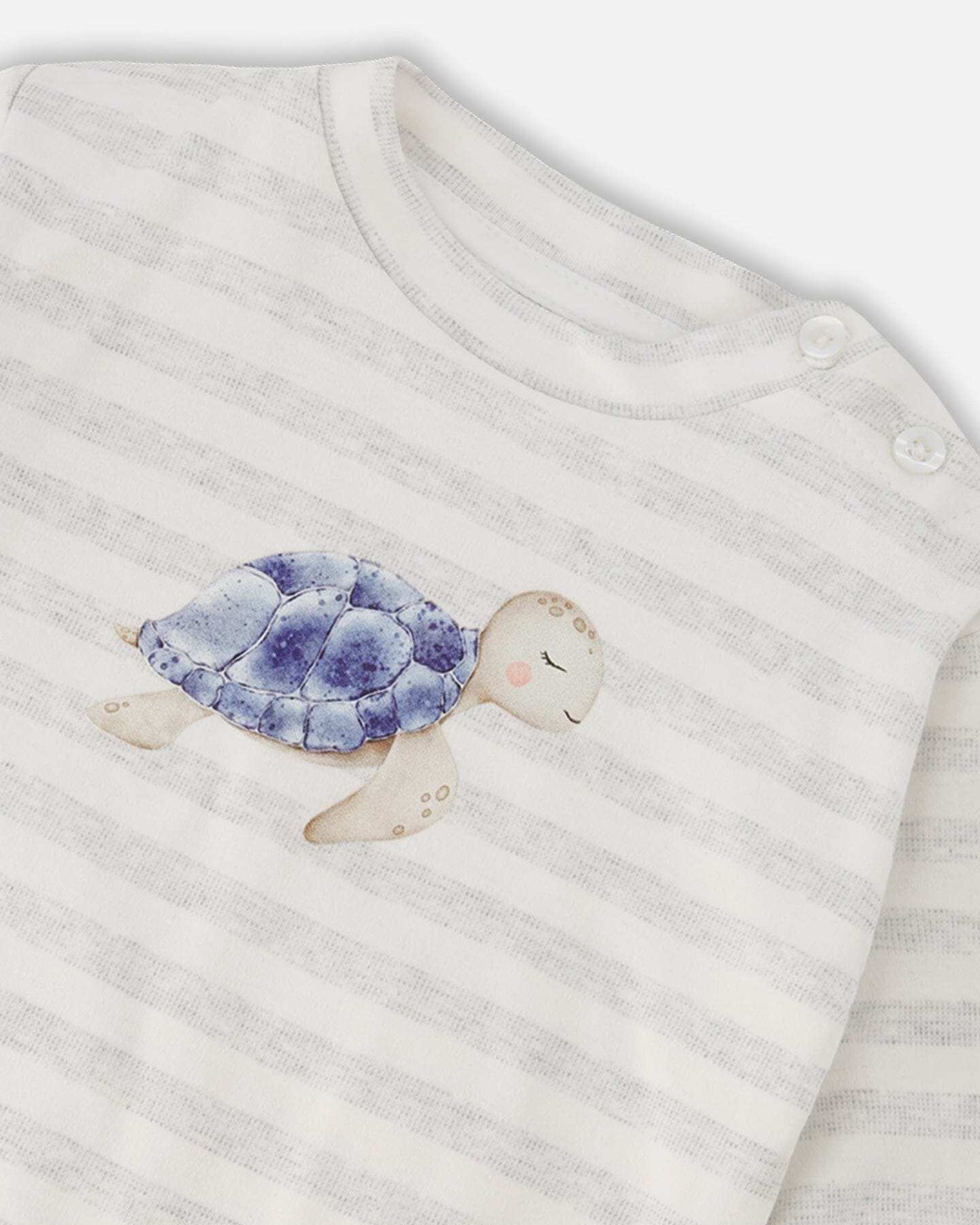 Soft Jersey Sweater And Pants Set White And Grey Stripes - H30D12_3H211